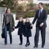 La princesse Letizia et le prince Felipe d'Espagne avec leurs filles Leonor et Sofia le 22 novembre 2013 à Madrid.