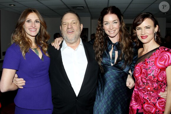 Julia Roberts, Harvey Weinstein, Julianne Nicholson, Juliette Lewis à la première du film Un été à Osage County, à New York, le 12 décembre 2013.