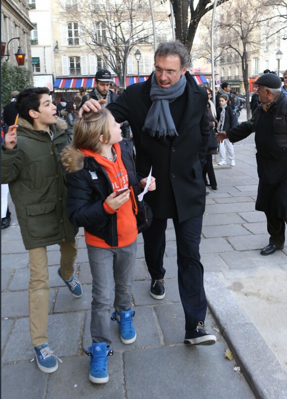 Laurent Blanc après le déjeuner du président qui se tenait au restaurant La Société à Paris, le 12 décembre 2013, et qui réunissait tous les joueurs du PSG et le staff professionnel