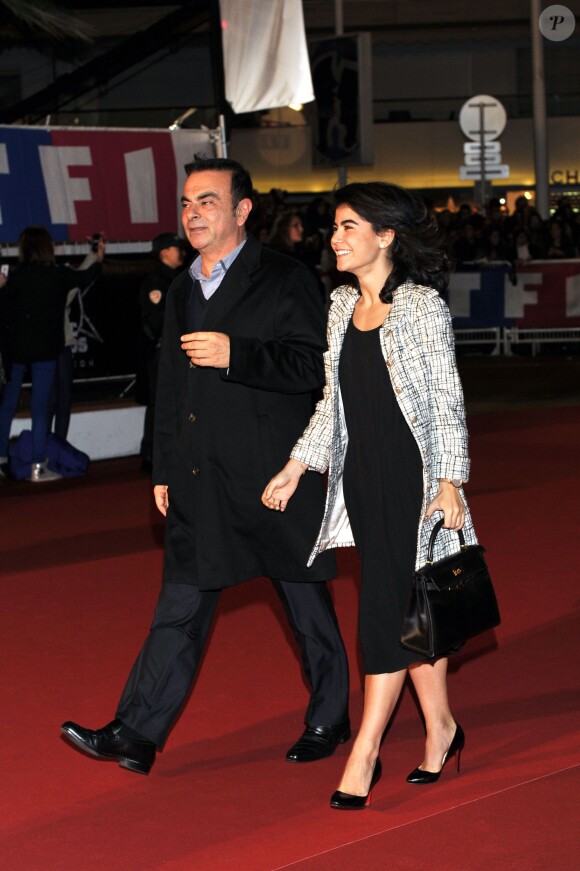 Carlos Ghosn, le P.D.G. de Renault et sa fille Maya - 15e édition des NRJ Music Awards au Palais des Festivals à Cannes le 14 décembre 2013.