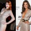 Bataille de décolletés entre Alessandra Ambrosio et Elodie Frégé qui portent la même robe Hugo Boss.