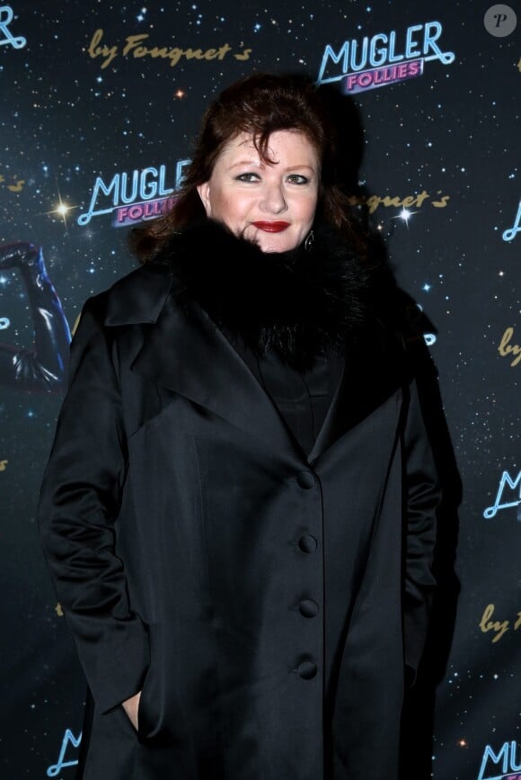 Catherine Jacob à la générale du spectacle de Thierry Mugler au Comedia, Mugler Follies, à Paris, le 18 décembre 2013.
