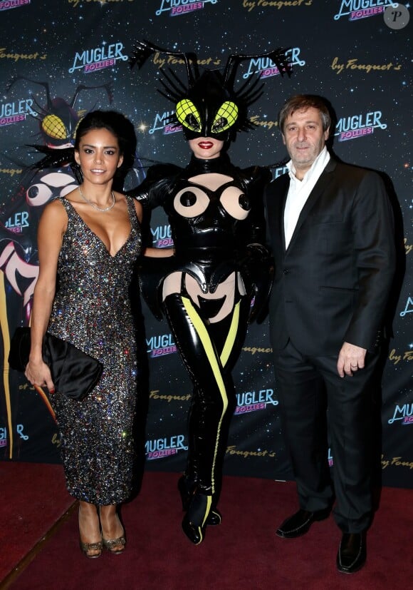 Michel Lumbroso et sa femme Andrea à la générale du spectacle de Thierry Mugler au Comedia, Mugler Follies, à Paris, le 18 décembre 2013.