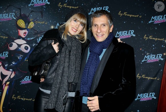 Nagui et sa femme Mélanie Page à la générale du spectacle de Thierry Mugler au Comedia, Mugler Follies, à Paris, le 18 décembre 2013.