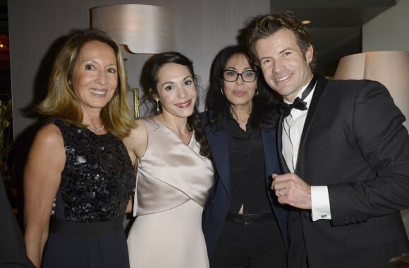 Exclusif - Nicole Coullier avec sa fille Candice Hugo, Yamina Benguigui, Christophe Dardeau lors de la soirée du mariage de Candice Hugo et Christophe Dardeau au sein de l'hôtel de Sers Paris le 18 décembre 2013