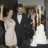 Exclusif - Les mariés, Candice Hugo (fille de Nicole Coullier) et Christophe Dardeau lors de la soirée de leur mariage au sein de l'hôtel de Sers Paris le 18 décembre 2013