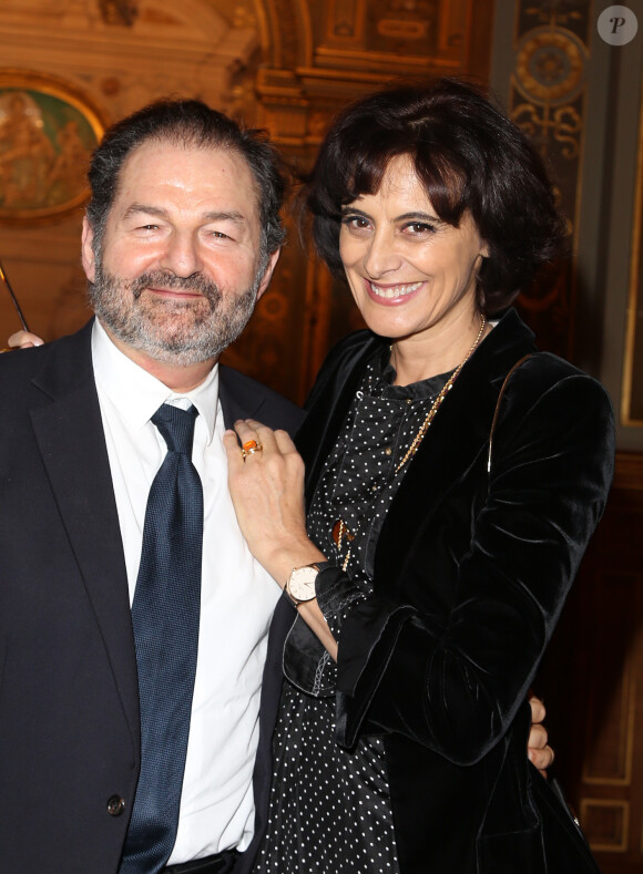 Exclusif - Ines de la Fressange et son compagnon Denis Olivennes lors de la soirée annuelle de la FIDH (Fédération Internationale des Droits de l'homme) et 65ème anniversaire de la Déclaration universelle des Droits de l'Homme à l'Hotel de Ville de Paris le 10 decembre 2013