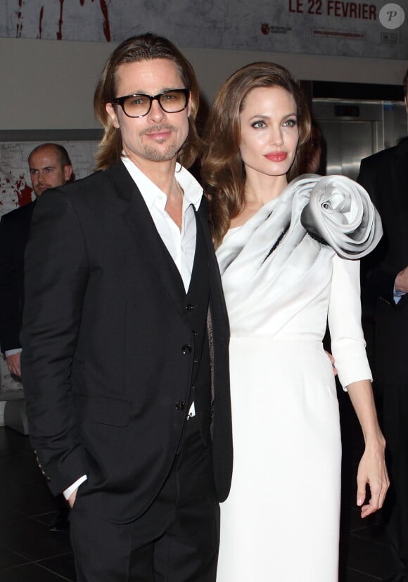 Brad Pitt et Angelina Jolie à Paris le 16 février 2012.