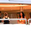 Exclusif - Kimora Lee Simmons, en bikini sur un yacht, profite de vacances à Saint-Barthélemy avec ses filles Ming et Aoki, son ex-mari Russell Simmons et des amis. Le 22 décembre 2013.