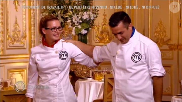 Marc et Marie-Hélène lors de la finale de Masterchef 4 sur TF1 le 20 décembre 2013
