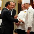 Francois Hollande et Bernard Vaussion, au palais de l'Elysée, le 24 juillet 2012.