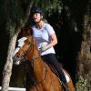 Kaley Cuoco monte à cheval dans un ranch de Moorpark, le 2 janvier 2014