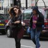 Kelly Brook sort de chez elle avec son nouveau compagnon David McIntosh à Londres, le 5 janvier 2014.