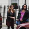 Kelly Brook sort de chez elle avec son nouveau petit ami David McIntosh à Londres, le 5 janvier 2014.