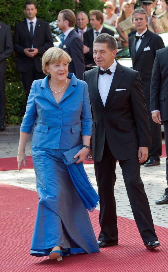 Angela Merkel et son mari Joachim Sauer à Bayreuth, le 25 juillet 2013.