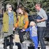 Exclusif - Gwen Stefani, enceinte, profite de son dernier jour de vacances au ski avec son mari Gavin Rossdale et leurs fils Kingston et Zuma. Mammoth, le 5 janvier 2014.