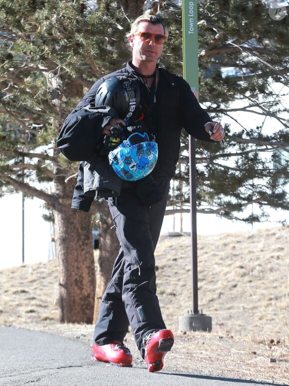 Exclusif - Gavin Rossdale achève ses vacances au ski en famille à Mammoth, le 5 janvier 2014.