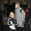 Gwen Stefani et ses fils Kingston et Zuma arrivent à l'aéroport de Los Angeles. Le 5 janvier 2014.