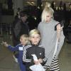 Gwen Stefani et ses fils Kingston et Zuma arrivent à l'aéroport de Los Angeles. Le 5 janvier 2014.