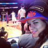 Cara Delevingne, accompagnée de son "amie" Michelle Rodriguez pour le match de NBA entre les New York Knicks et les Detroit Pistons. New York, le 7 janvier 2014.