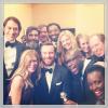 L'équipe de 12 Years A Slave dans les coulisses, en backstage, des Golden Globes 2014.