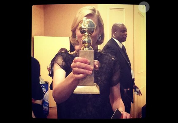 Cate Blanchett dans les coulisses, en backstage, des Golden Globes 2014.