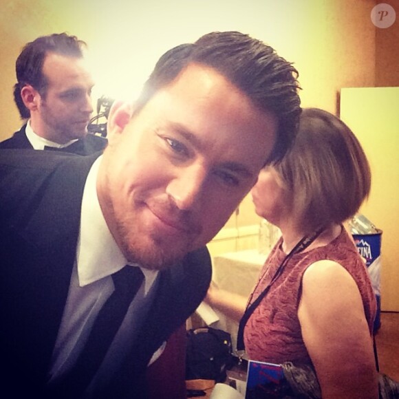Channing Tatum dans les coulisses, en backstage, des Golden Globes 2014.