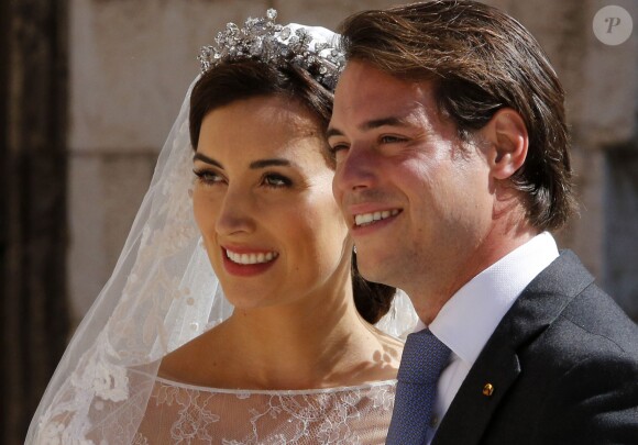 Le prince Felix de Luxembourg et la princesse Claire (née Lademacher) lors de leur mariage religieux à Saint-Maximin-la-Sainte-Baume, le 21 septembre 2013