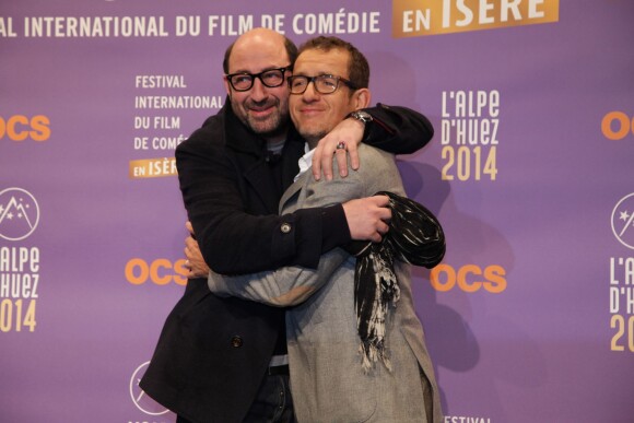 Kad Merad et Dany Boon lors du 17e Festival International du film de comédie à l'Alpe d'Huez le 15 janvier 2014.