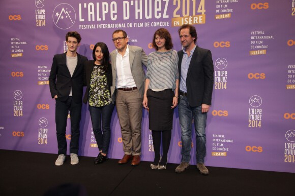 Pierre Niney, Leïla Bekhti, Dany Boon, Valérie Bonneton et Stéphane de Groodt lors du 17e Festival International du film de comédie à l'Alpe d'Huez le 15 janvier 2014.