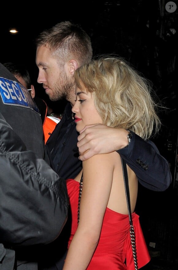 Rita Ora et Calvin Harris a la sortie d'une boite de nuit a Londres, le 16 mai 2013.
