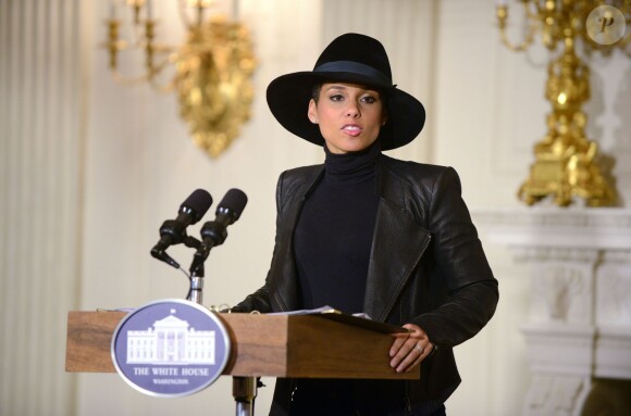 Alicia Keys à la Maison-Blanche, le 15 janvier 2014.