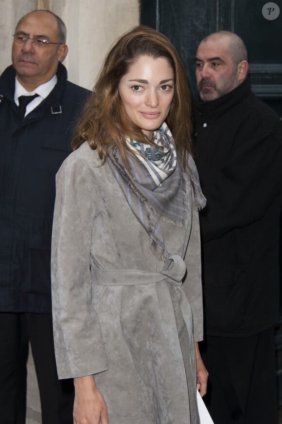 Sofia Sanchez arrive au show couture Christian Dior à Paris le 20 janvier 2014