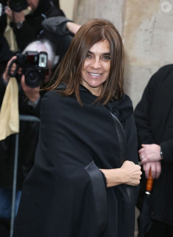 Carine Roitfeld -arrive au show couture Christian Dior à Paris le 20 janvier 2014
