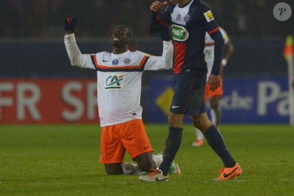 Victor Hugo Montano pendant le match de Coupe de France, PSG-Montpellier à Paris, le 22 janvier 2014.