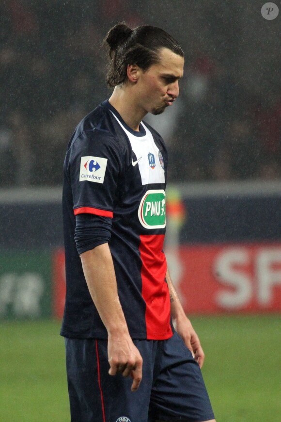 Zlatan Ibrahimovic lors du match de football PSG contre Montpellier au Parc des Princes à Paris le 22 janvier 2014.