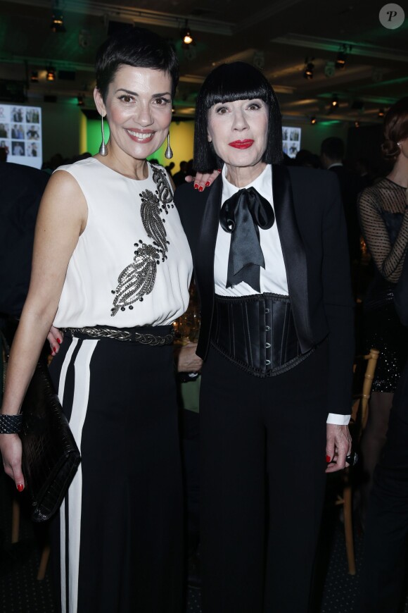 Cristina Cordula et Chantal Thomass lors du Dîner de la mode pour le Sidaction au Pavillon d'Armenonville à Paris, le 23 janvier 2014.
