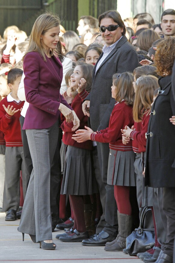La princesse Letizia d'Espagne présidait dans un établissement d'Almeria le premier Congrès scolaire des maladies rares, le 24 janvier 2014