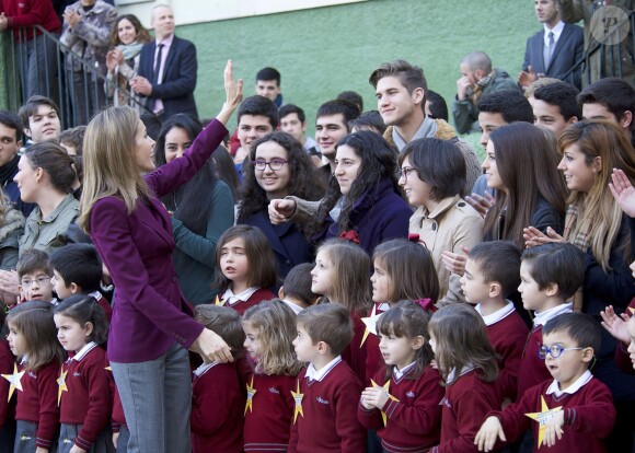 La princesse Letizia d'Espagne présidait dans un établissement d'Almeria le premier Congrès scolaire des maladies rares, le 24 janvier 2014