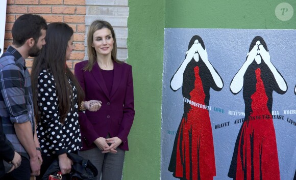 La princesse Letizia d'Espagne présidait dans un établissement d'Almeria le premier Congrès scolaire des maladies rares, le 24 janvier 2014