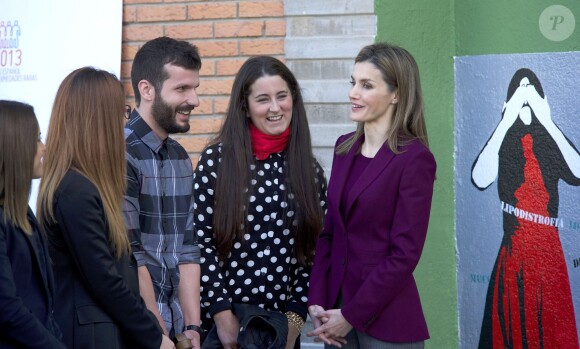 La princesse Letizia d'Espagne présidait dans un établissement d'Almeria le premier Congrès scolaire des maladies rares, le 24 janvier 2014