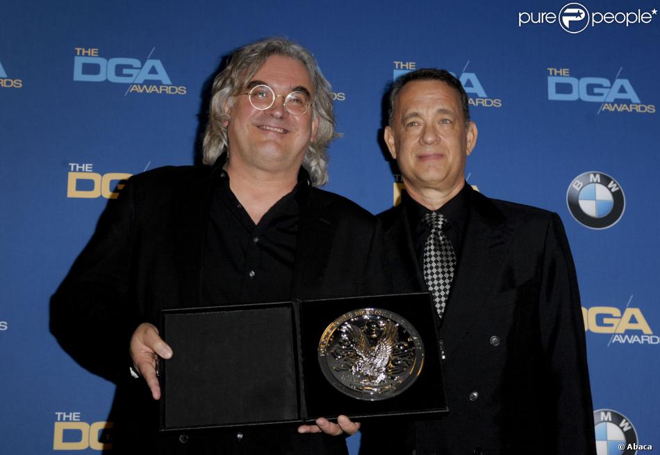 Paul Greengrass et Tom Hanks à la 66e cérémonie des  Directors Guild of America Awards , organisée au Hyatt Regency Century Plaza de Los Angeles, samedi 25 janvier 2014