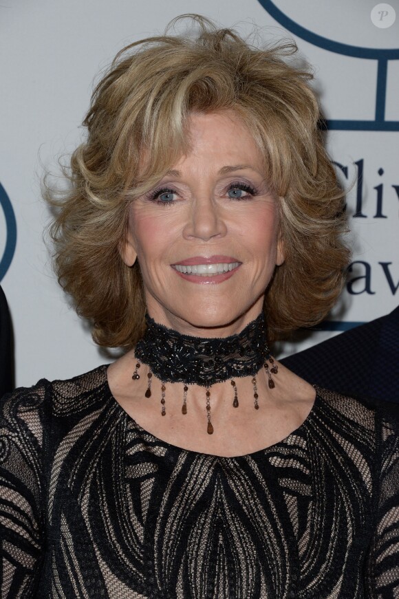 Jane Fonda lors de la soirée pré-Grammys organisée par le producteur Clive Davis à Los Angeles, le 25 janvier 2014.