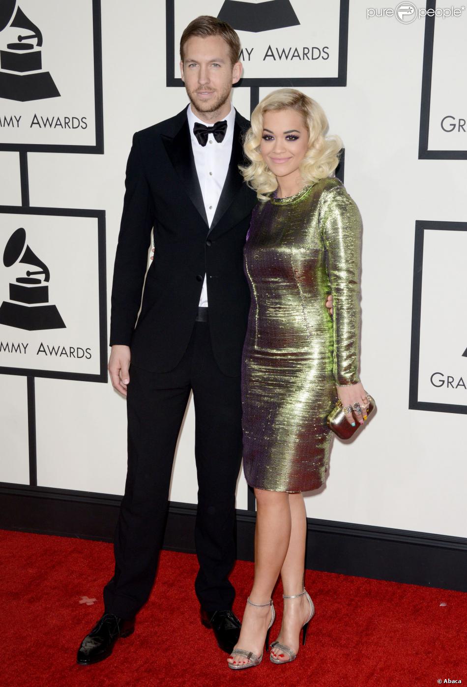 Calvin Harris et Rita Ora lors des 56e Grammy Awards au Staples Center. Los Angeles, le 26 janvier 2014.