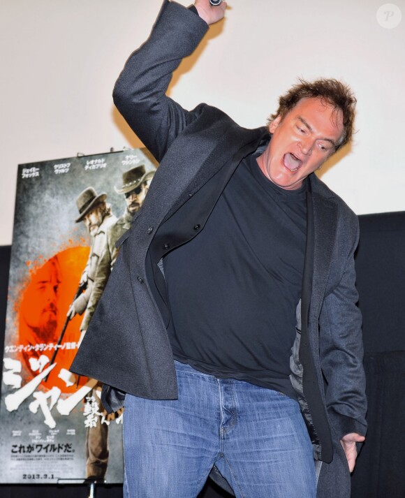 Le réalisateur Quentin Tarantino à Tokyo pour présenter Django Unchained le 13 février 2013