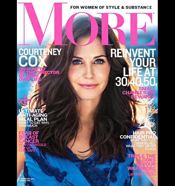 Courteney Cox en couverture du magazine "More".