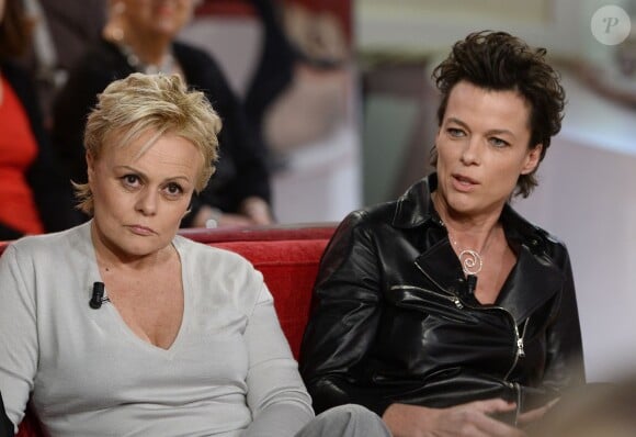 EXCLU - Muriel Robin et Anne Le Nen lors de l'enregistrement de l'émission Vivement Dimanche à Paris le 29 janvier 2013. L'émission sera diffusée le 2 février