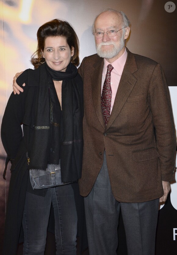 Nicolas Seydoux et sa fille Sidonie Dumas lors de la première du film Mea Culpa au cinéma Gaumont Opéra à Paris, le 2 février 2014.