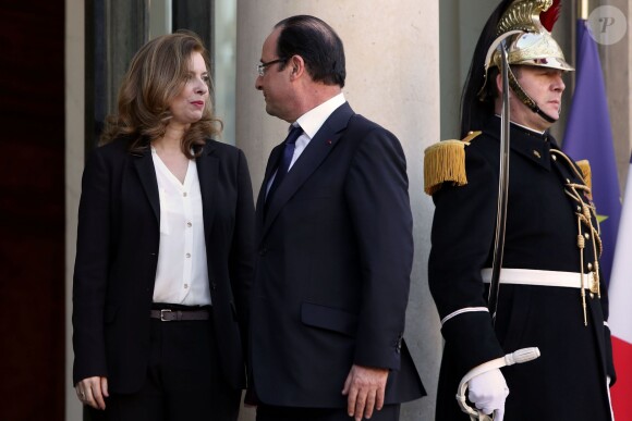 Valérie Trierweiler et François Hollande à l'Elysée, le 18 février 2013.