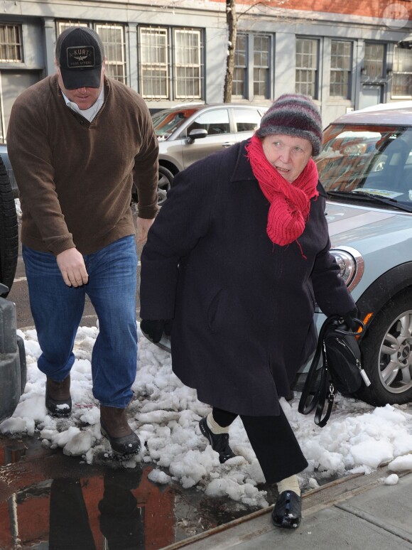 Marilyn O'Connor lors de la veillée funèbre en l'honneur de Philip Seymour Hoffman à New York le 6 février 2014